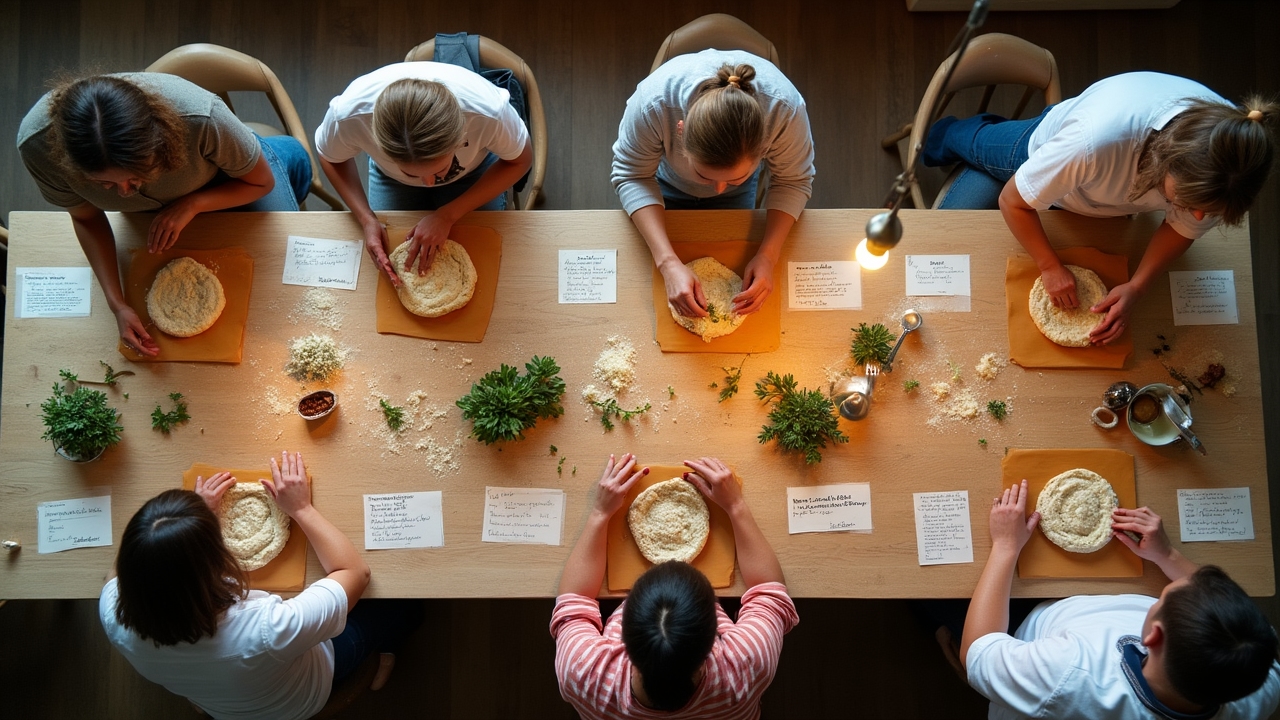 Participants travaillant ensemble